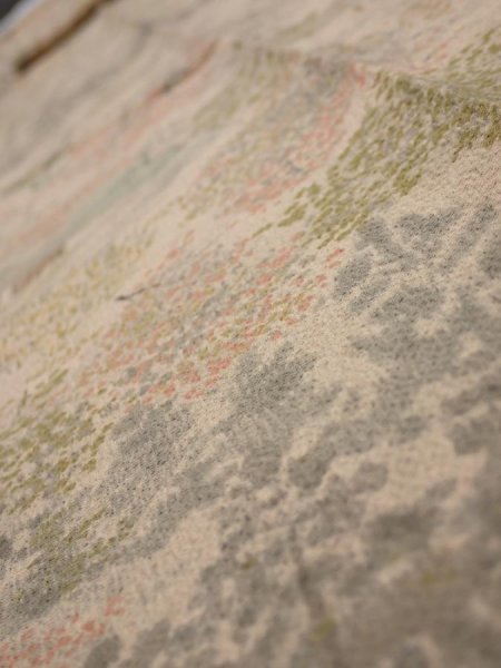 Photo4: 3J09z60  Japanese Kimono Crepe Silk  FABRIC Scenery Light brown 81.9x6.7 (4)