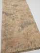 Photo2: 3J06z90  Japanese Kimono Crepe Silk  FABRIC Scenery Light brown 65.4x14.4 (2)