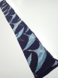 Photo5: 3J07z50  Japanese Kimono Silk  FABRIC Flying crane Dark navy 63.4x7.1 (5)