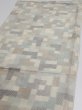 Photo3: 3J01z50  Japanese Kimono Silk TSUMUGI FABRIC  Off-white 39.8x14.4 (3)