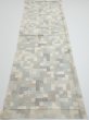 Photo5: 3J01z50  Japanese Kimono Silk TSUMUGI FABRIC  Off-white 39.8x14.4 (5)