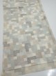 Photo2: 3J02z50  Japanese Kimono Silk TSUMUGI FABRIC  Off-white 40.2x14.4 (2)