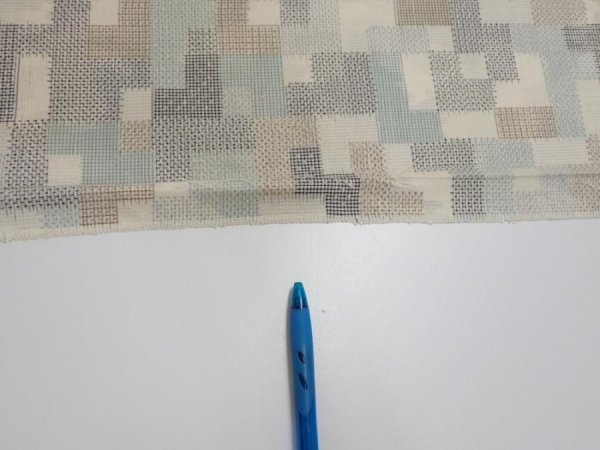 Photo6: 3J02z50  Japanese Kimono Silk TSUMUGI FABRIC  Off-white 40.2x14.4 (6)