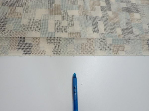 Photo6: 3J03z80  Japanese Kimono Silk TSUMUGI FABRIC  Off-white 63.8x14.6 (6)