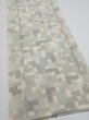 Photo2: 3J05z80  Japanese Kimono Silk TSUMUGI FABRIC  Off-white 63.8x14.4 (2)