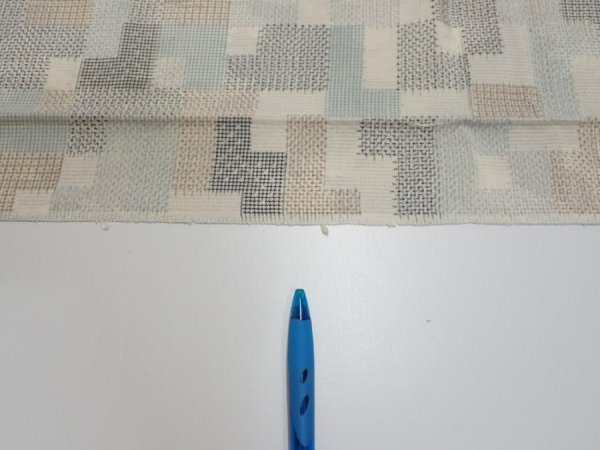 Photo6: 3J05z80  Japanese Kimono Silk TSUMUGI FABRIC  Off-white 63.8x14.4 (6)