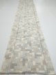 Photo5: 3J06z80  Japanese Kimono Silk TSUMUGI FABRIC  Off-white 63.8x14.6 (5)