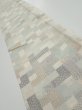 Photo1: 3J07z40  Japanese Kimono Silk TSUMUGI FABRIC  Off-white 58.7x7.3 (1)