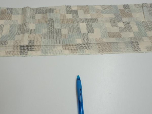 Photo6: 3J07z40  Japanese Kimono Silk TSUMUGI FABRIC  Off-white 58.7x7.3 (6)