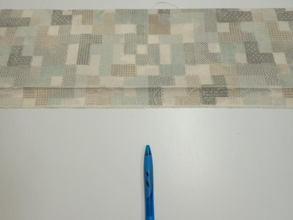 Photo6: 3J08z40  Japanese Kimono Silk TSUMUGI FABRIC  Off-white 59.1x7.3 (6)