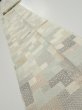 Photo1: 3J09z50  Japanese Kimono Silk TSUMUGI FABRIC  Off-white 79.9x7.1 (1)