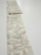 Photo3: 3J09z50  Japanese Kimono Silk TSUMUGI FABRIC  Off-white 79.9x7.1 (3)