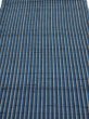 Photo2: 3J02z50  Japanese Kimono Silk TSUMUGI FABRIC Stripe Dark blue 42.1x14.8 (2)