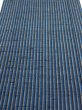 Photo2: 3J03z80  Japanese Kimono Silk TSUMUGI FABRIC Stripe Dark blue 65.4x15.0 (2)