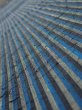 Photo1: 3J05z80  Japanese Kimono Silk TSUMUGI FABRIC Stripe Dark blue 66.1x14.8 (1)