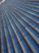 Photo4: 3J07z40  Japanese Kimono Silk TSUMUGI FABRIC Stripe Dark blue 60.6x7.3 (4)