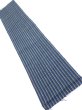 Photo1: 3J10z30  Japanese Kimono Silk TSUMUGI FABRIC Stripe Dark blue 35.0x7.5 (1)