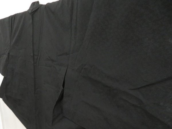 Photo2: 5531T01z250 Vintage Japanese Kimono Silk See through HAORI  Black (2)