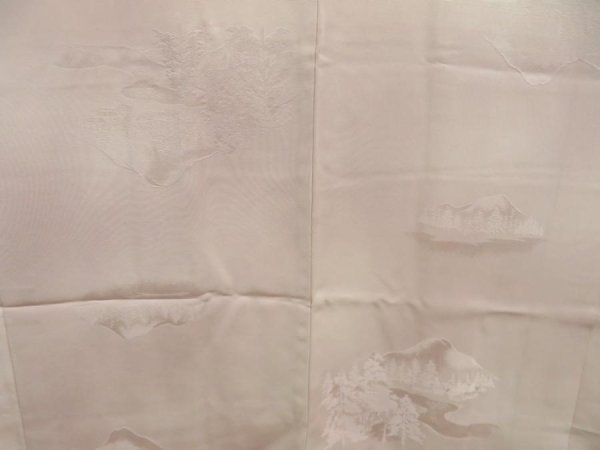 Photo3: 5531T03z530 Vintage Japanese Kimono Silk HAORI Scenery Sand beige (3)