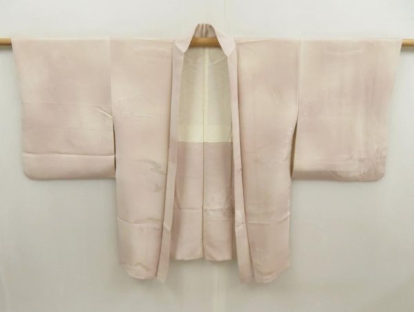 Photo5: 5531T03z530 Vintage Japanese Kimono Silk HAORI Scenery Sand beige (5)