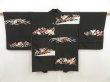 Photo1: 5531T04z670 Vintage Japanese Kimono Silk HAORI Chrysanthemum Black (1)