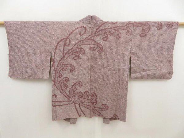 Photo1: 5531T05z520 Vintage Japanese Kimono Silk SHIBORI HAORI Chrysanthemum (1)