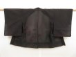 Photo1: 5531T07z240 Vintage Japanese Kimono Silk See through HAORI Maple Black (1)