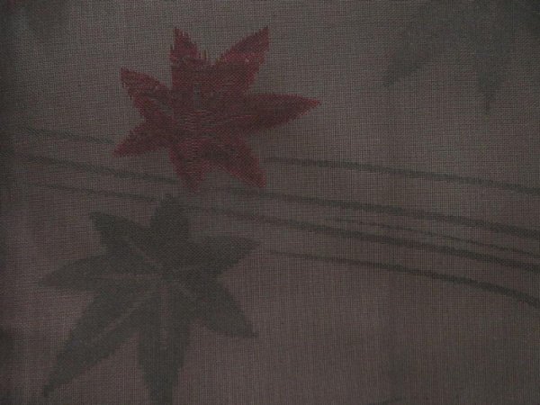 Photo4: 5531T07z240 Vintage Japanese Kimono Silk See through HAORI Maple Black (4)