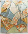 Photo1: 5531T12z1380 Vintage Japanese Kimono Silk FURISODE Dull sea blue (1)