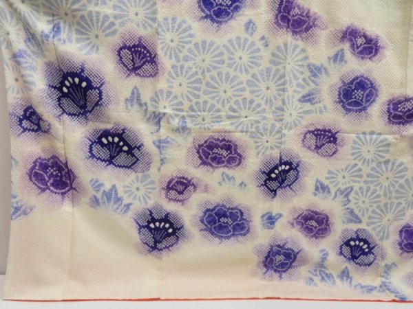 Photo5: 5531T13z1330 Vintage Japanese Kimono Silk SHIBORI FURISODE Flowers (5)