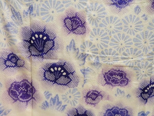 Photo8: 5531T13z1330 Vintage Japanese Kimono Silk SHIBORI FURISODE Flowers (8)