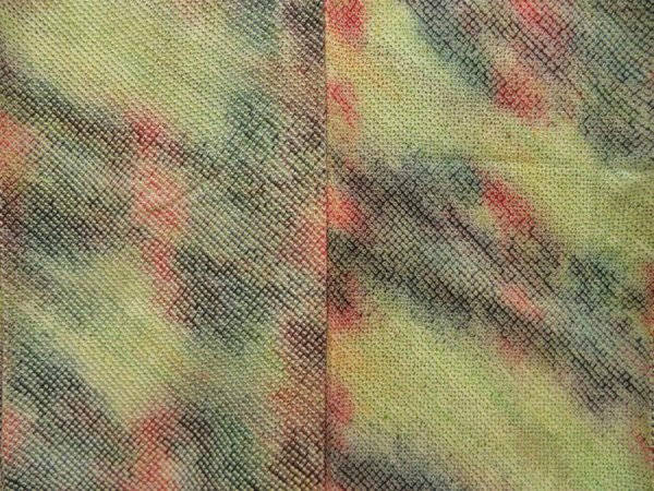 Photo5: 5604T06z790 Vintage Japanese Kimono Silk SHIBORI KOMON  Pea Green (5)