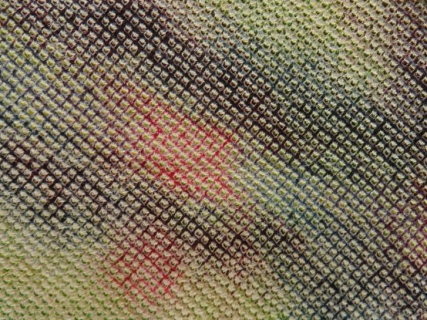 Photo6: 5604T06z790 Vintage Japanese Kimono Silk SHIBORI KOMON  Pea Green (6)