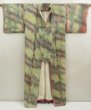 Photo8: 5604T06z790 Vintage Japanese Kimono Silk SHIBORI KOMON  Pea Green (8)