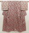 Photo1: 5604T07z850 Vintage Japanese Kimono Silk KOMON  Feather Gray (1)