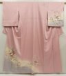 Photo1: 5604T09z950  Japanese Kimono Silk TSUKESAGE Flowers Pink (1)