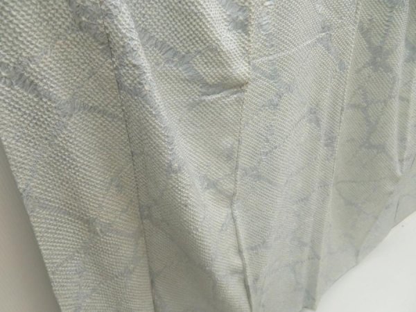 Photo3: 5604T10z910 Vintage Japanese Kimono Silk SHIBORI KOMON  Dull light blue (3)