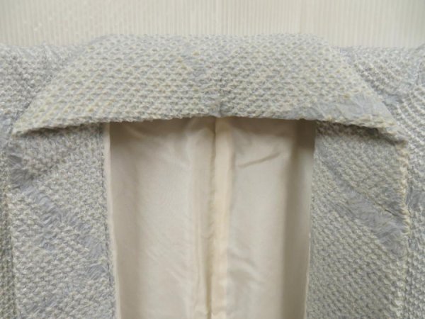 Photo8: 5604T10z910 Vintage Japanese Kimono Silk SHIBORI KOMON  Dull light blue (8)