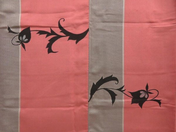 Photo5: 5604T11z980 Vintage Japanese Kimono Silk OMESHI KOMON Flower Coral pink (5)