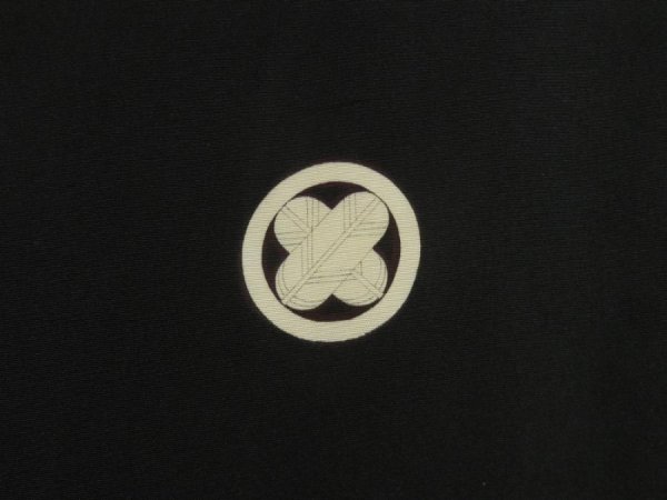 Photo3: 5605T04z620 Vintage Japanese Kimono Silk Men's HAORI Plain Black (3)