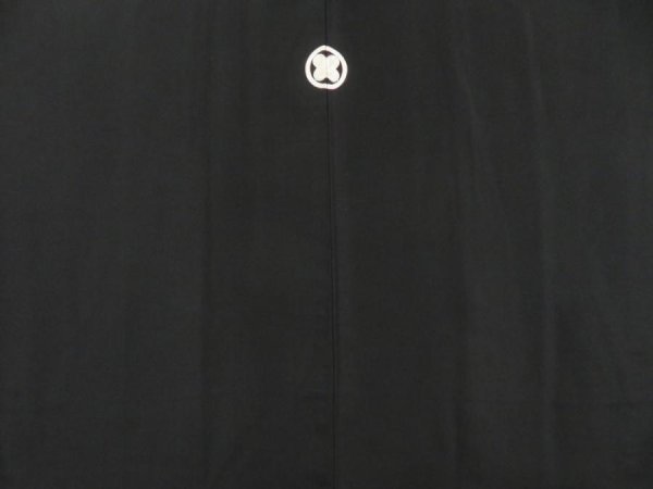 Photo8: 5605T04z620 Vintage Japanese Kimono Silk Men's HAORI Plain Black (8)