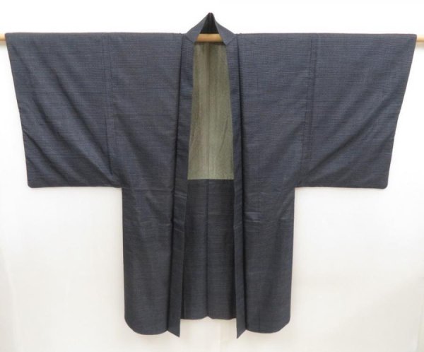 Photo4: 5605T06z500 Vintage Japanese Kimono Silk Men's OSHIMA HAORI Ogre (4)