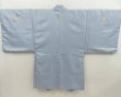 Photo1: 5605T08z510 Vintage Japanese Kimono Synthetic Men's HAORI  Light blue (1)