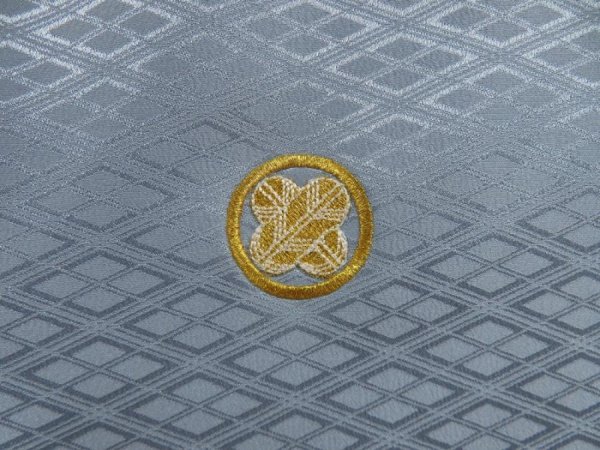 Photo5: 5605T08z510 Vintage Japanese Kimono Synthetic Men's HAORI  Light blue (5)