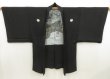 Photo8: 5605T12z690 Vintage Japanese Kimono Silk Men's HAORI  Black (8)