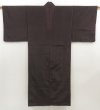 Photo1: 5605T13z780 Vintage Japanese Kimono Silk Men's   Dark brown (1)