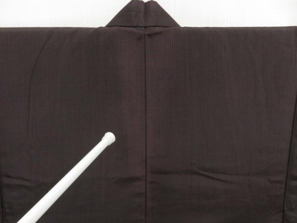 Photo5: 5605T13z780 Vintage Japanese Kimono Silk Men's   Dark brown (5)
