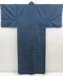 Photo2: 5605T14z890 Vintage Japanese Kimono Silk Men's OSHIMA  Blue-Gray (2)
