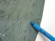 Photo7: 2P02z60  Japanese Kimono Crepe Silk  FABRIC Plum tree Green-Gray 41.3x14.6 (7)