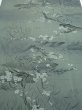 Photo1: 2P03z90  Japanese Kimono Crepe Silk  FABRIC Plum tree Green-Gray 63.8x14.6 (1)